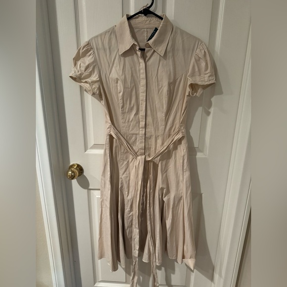 Ralph Lauren Button Down And Tie Cotton Dress - Picture 2 of 6